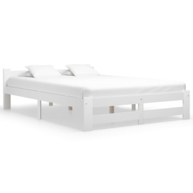 Estructura de cama sin colchón madera de pino blanco 120x200 cm