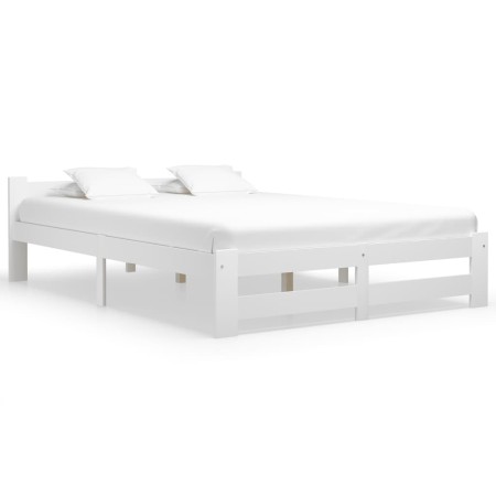 Estructura de cama sin colchón madera de pino blanco 120x200 cm