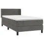 Box spring bed with dark gray velvet mattress 90x190 cm by vidaXL, Beds and slatted bases - Ref: Foro24-3130992, Price: 281,2...