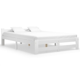Estructura de cama sin colchón madera de pino blanco 180x200 cm