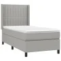 Box spring bed with light gray fabric mattress 90x190 cm by vidaXL, Beds and slatted bases - Ref: Foro24-3131553, Price: 316,...