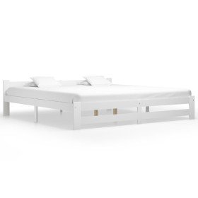 Estructura de cama sin colchón madera maciza de pino 200x200 cm Estructura de cama sin colchón madera maciza de pino 200x200 cm