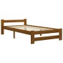 Estructura cama sin colchón madera pino marrón miel 100x200 cm