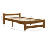 Estructura cama sin colchón madera pino marrón miel 100x200 cm