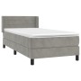 Box spring bed with light gray velvet mattress 100x200 cm by vidaXL, Beds and slatted bases - Ref: Foro24-3131003, Price: 308...