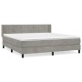 Box spring bed with light gray velvet mattress 180x200 cm by vidaXL, Beds and slatted bases - Ref: Foro24-3130973, Price: 527...