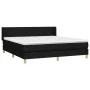 Box spring bed with black fabric mattress 160x200 cm by vidaXL, Beds and slatted bases - Ref: Foro24-3130123, Price: 476,16 €...