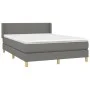 Box spring bed with dark gray fabric mattress 140x190 cm by vidaXL, Beds and slatted bases - Ref: Foro24-3130106, Price: 495,...