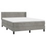 Cama box spring con colchón terciopelo gris claro 140x190 cm de vidaXL, Camas y somieres - Ref: Foro24-3131015, Precio: 446,0...