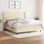 Cama box spring con colchón tela color crema 160x200 cm de vidaXL, Camas y somieres - Ref: Foro24-3131286, Precio: 587,73 €, ...