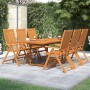Juego de comedor de jardín 7 piezas madera maciza de acacia