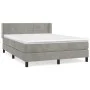 Box spring bed with light gray velvet mattress 140x200 cm by vidaXL, Beds and slatted bases - Ref: Foro24-3130961, Price: 474...