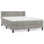 Boxspringbett mit hellgrauer Samtmatratze 140x200 cm von vidaXL, Betten und Lattenroste - Ref: Foro24-3130961, Preis: 455,90 ...
