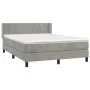 Box spring bed with light gray velvet mattress 140x200 cm by vidaXL, Beds and slatted bases - Ref: Foro24-3130961, Price: 474...