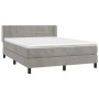Boxspringbett mit hellgrauer Samtmatratze 140x200 cm von vidaXL, Betten und Lattenroste - Ref: Foro24-3130961, Preis: 455,90 ...