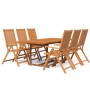 Juego de comedor de jardín 7 piezas madera maciza de acacia