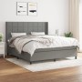 Box spring bed with dark gray fabric mattress 180x200 cm by vidaXL, Beds and slatted bases - Ref: Foro24-3131450, Price: 627,...