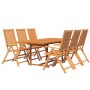 Juego de comedor de jardín 7 piezas madera maciza de acacia