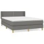 Box spring bed with dark gray fabric mattress 140x190 cm by vidaXL, Beds and slatted bases - Ref: Foro24-3130186, Price: 473,...
