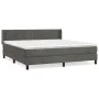 Box spring bed with dark gray velvet mattress 160x200 cm by vidaXL, Beds and slatted bases - Ref: Foro24-3131088, Price: 494,...