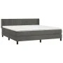 Box spring bed with dark gray velvet mattress 160x200 cm by vidaXL, Beds and slatted bases - Ref: Foro24-3131088, Price: 494,...