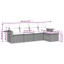 Set comedor de jardín 5 piezas y cojines ratán sintético marrón