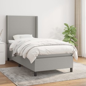 Boxspringbett mit hellgrauer Stoffmatratze 90x190 cm von vidaXL, Betten und Lattenroste - Ref: Foro24-3131233, Preis: 326,11 ...