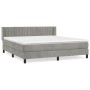 Boxspringbett mit hellgrauer Samtmatratze 160x200 cm von vidaXL, Betten und Lattenroste - Ref: Foro24-3131087, Preis: 491,04 ...