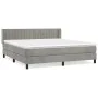 Boxspringbett mit hellgrauer Samtmatratze 160x200 cm von vidaXL, Betten und Lattenroste - Ref: Foro24-3131087, Preis: 480,98 ...