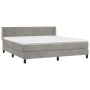 Boxspringbett mit hellgrauer Samtmatratze 160x200 cm von vidaXL, Betten und Lattenroste - Ref: Foro24-3131087, Preis: 491,04 ...