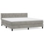 Boxspringbett mit hellgrauer Samtmatratze 160x200 cm von vidaXL, Betten und Lattenroste - Ref: Foro24-3131147, Preis: 494,68 ...