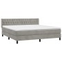 Boxspringbett mit hellgrauer Samtmatratze 160x200 cm von vidaXL, Betten und Lattenroste - Ref: Foro24-3131147, Preis: 494,68 ...