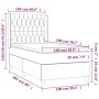 Box spring bed with black fabric mattress 100x200 cm by vidaXL, Beds and slatted bases - Ref: Foro24-3131651, Price: 368,13 €...