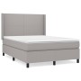 Box spring bed with light gray fabric mattress 140x190 cm by vidaXL, Beds and slatted bases - Ref: Foro24-3131265, Price: 520...