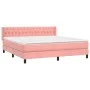Box spring bed with pink velvet mattress 180x200 cm by vidaXL, Beds and slatted bases - Ref: Foro24-3131158, Price: 507,41 €,...