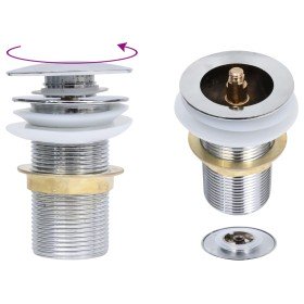 Desagüe empuje sin función desbordamiento cromado 6,4x6,4x9,1cm