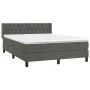 Boxspringbett mit dunkelgrauer Samtmatratze 140x190 cm von vidaXL, Betten und Lattenroste - Ref: Foro24-3131136, Preis: 453,3...