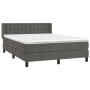 Box spring bed with dark gray velvet mattress 140x190 cm by vidaXL, Beds and slatted bases - Ref: Foro24-3131196, Price: 447,...