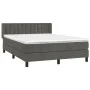 Box spring bed with dark gray velvet mattress 140x190 cm by vidaXL, Beds and slatted bases - Ref: Foro24-3131196, Price: 439,...