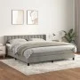 Box spring bed with light gray velvet mattress 180x200 cm by vidaXL, Beds and slatted bases - Ref: Foro24-3131213, Price: 518...