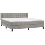 Box spring bed with light gray velvet mattress 180x200 cm by vidaXL, Beds and slatted bases - Ref: Foro24-3131213, Price: 531...