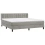 Box spring bed with light gray velvet mattress 180x200 cm by vidaXL, Beds and slatted bases - Ref: Foro24-3131213, Price: 518...