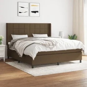 Box spring bed with dark brown fabric mattress 180x200 cm by vidaXL, Beds and slatted bases - Ref: Foro24-3131452, Price: 619...