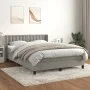 Cama box spring con colchón terciopelo gris claro 140x190 cm de vidaXL, Camas y somieres - Ref: Foro24-3131195, Precio: 452,7...