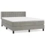 Cama box spring con colchón terciopelo gris claro 140x190 cm de vidaXL, Camas y somieres - Ref: Foro24-3131195, Precio: 452,7...