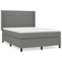 Box spring bed with dark gray fabric mattress 140x190 cm by vidaXL, Beds and slatted bases - Ref: Foro24-3131426, Price: 557,...