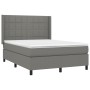 Box spring bed with dark gray fabric mattress 140x190 cm by vidaXL, Beds and slatted bases - Ref: Foro24-3131426, Price: 557,...