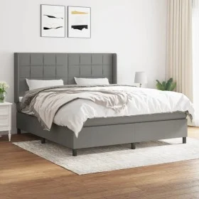 Box spring bed with dark gray fabric mattress 160x200 cm by vidaXL, Beds and slatted bases - Ref: Foro24-3131442, Price: 573,...