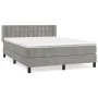 Box spring bed with light gray velvet mattress 140x200 cm by vidaXL, Beds and slatted bases - Ref: Foro24-3131201, Price: 460...