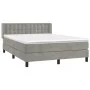 Box spring bed with light gray velvet mattress 140x200 cm by vidaXL, Beds and slatted bases - Ref: Foro24-3131201, Price: 460...